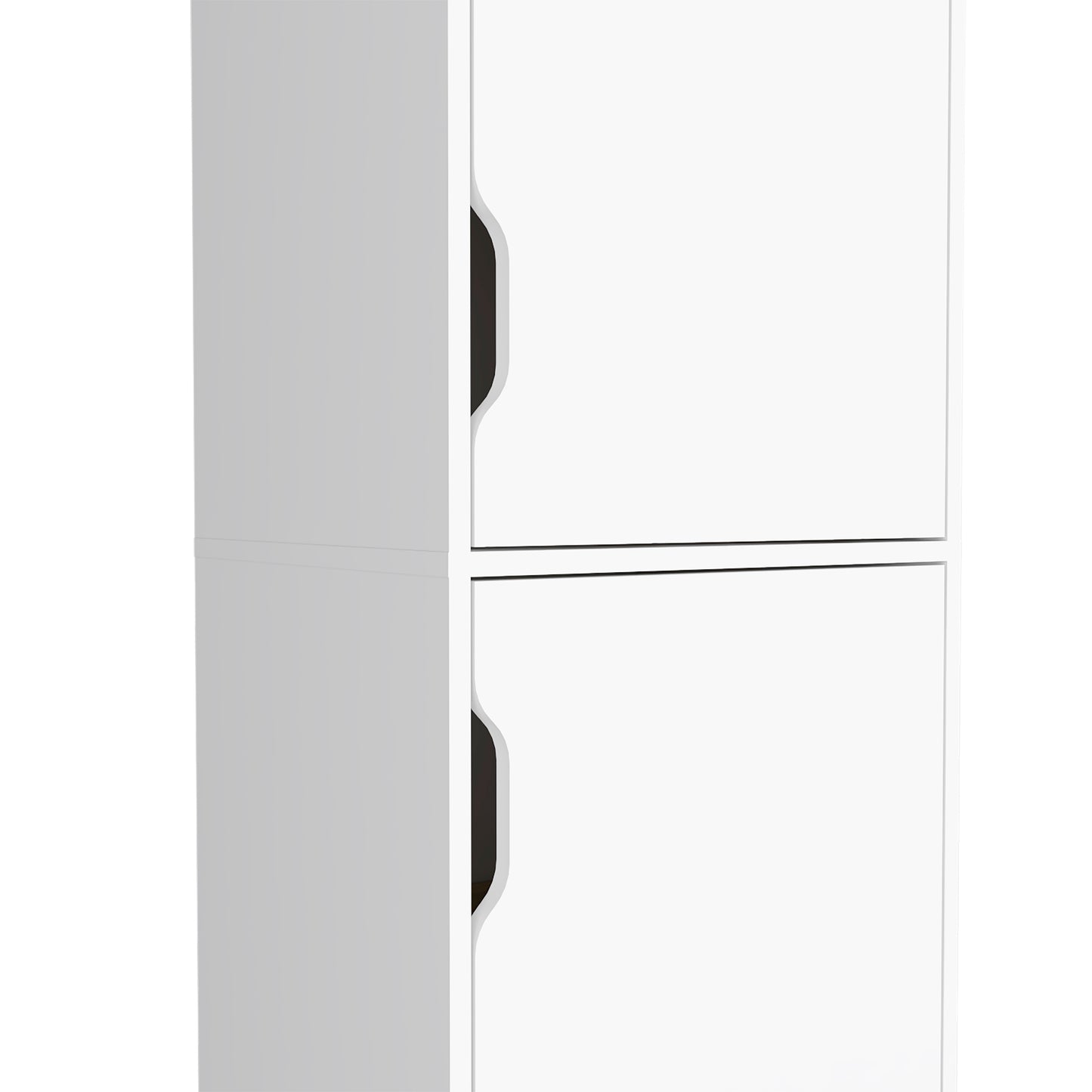 Alacena de Cocina BI,Color Blanco y Duna, con dos puertas batientes y variedad de entrepaños
