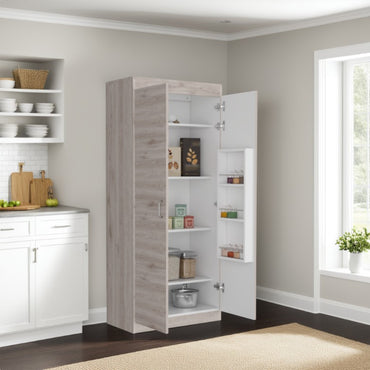 Alacena De Cocina Varese Dos Puertas, Ceniza Y Blanco