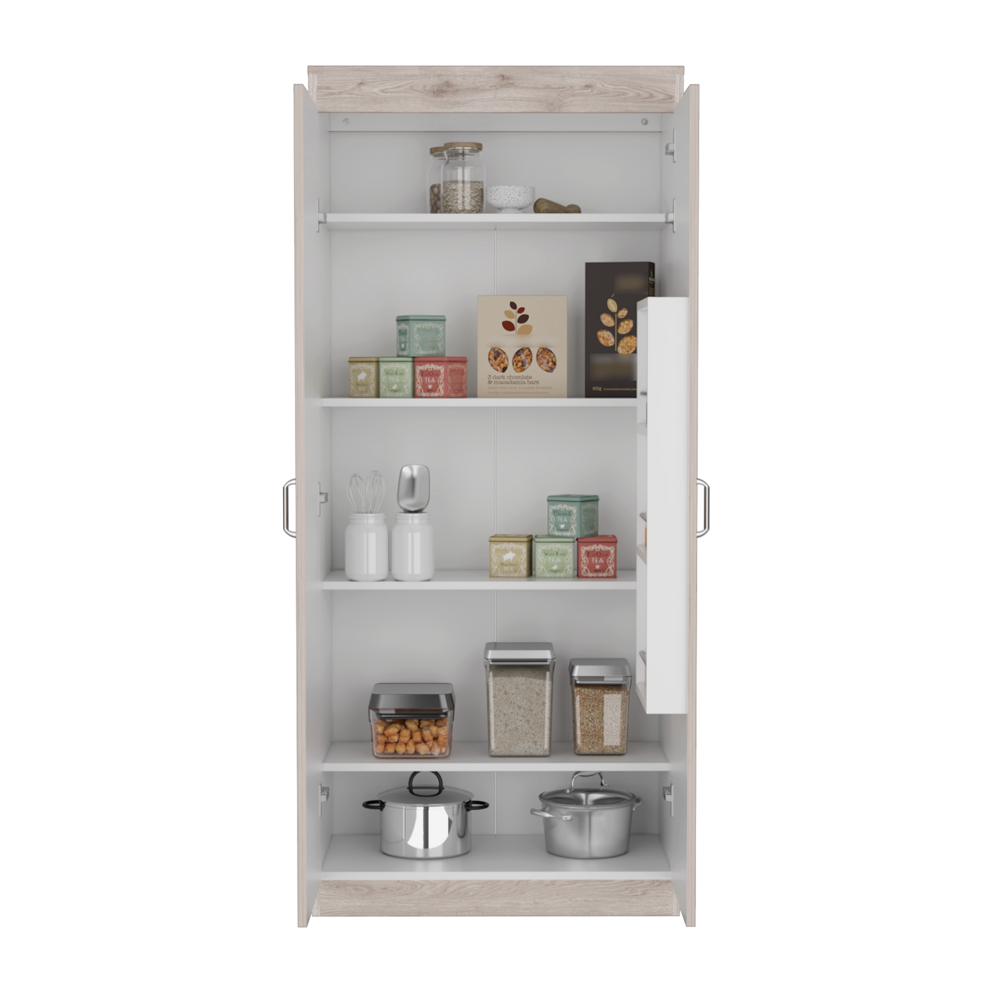 Alacena De Cocina Varese Dos Puertas, Ceniza Y Blanco