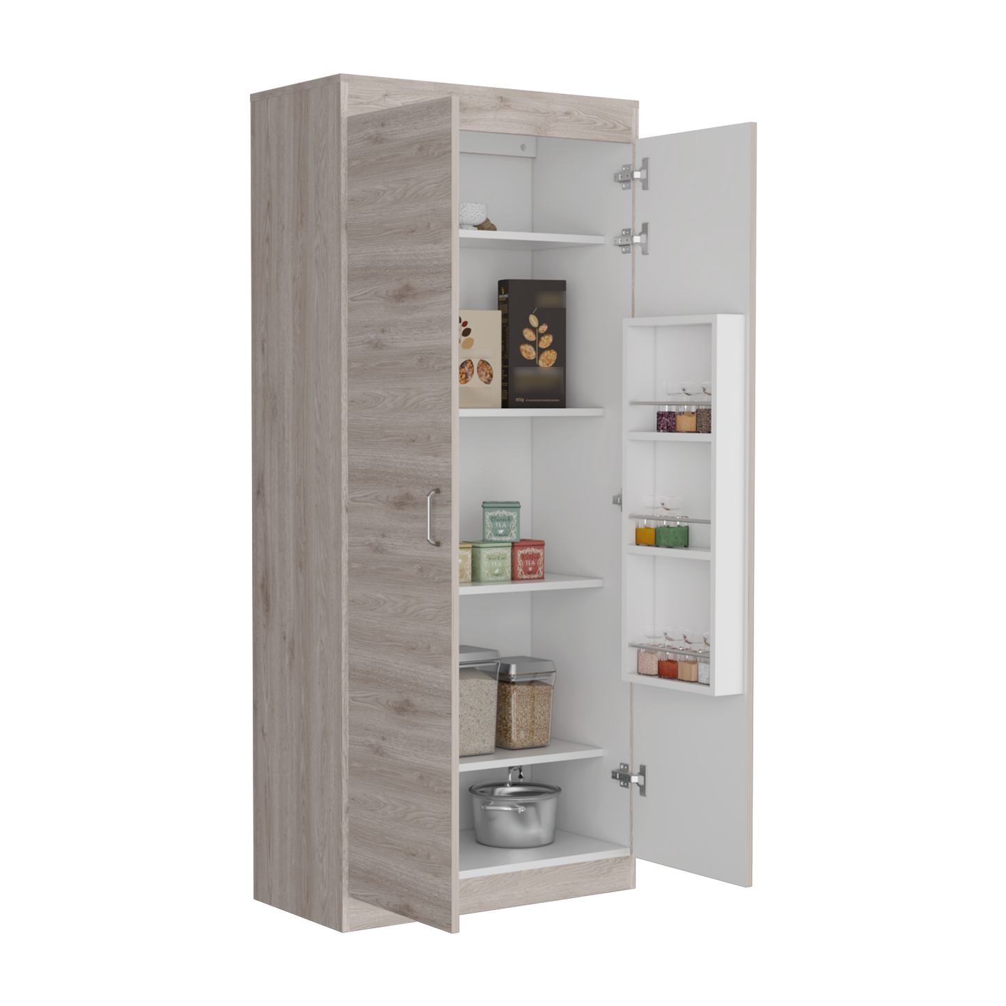 Alacena De Cocina Varese Dos Puertas, Ceniza Y Blanco
