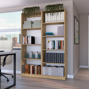 Combo Home, Estante Colección 1, Macadamia, con dos estantes