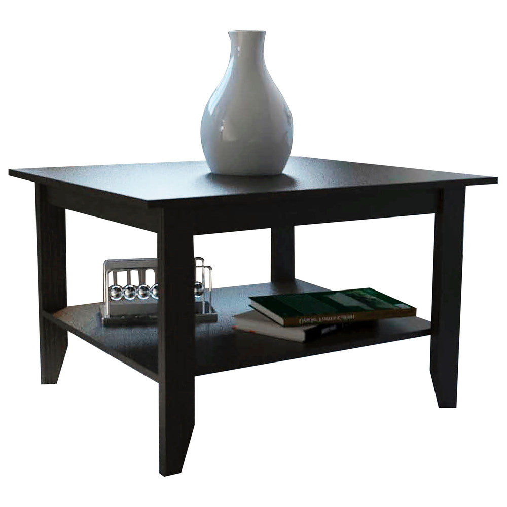 Mesa de Centro + Arrimo Essential Color Wengue Para Sala De Estar