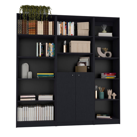 Combo Home, Estante Colección 10, Wengue, con tres estantes