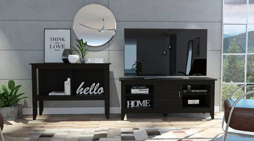 Rack + Arrimo Essential Color Wengue Para Sala De Estar