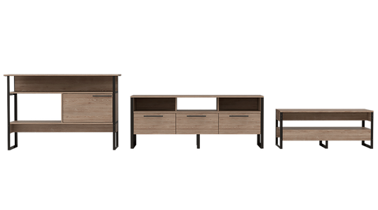 Combo Magnum, Miel, incluye rack TV, arrimo y mesa centro