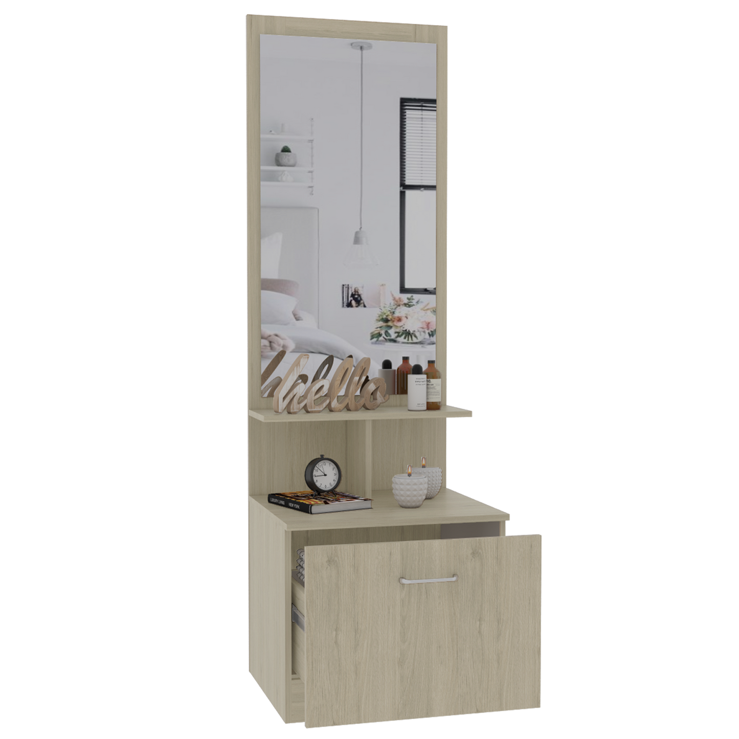Combo Dreams, Rovere y Blanco, incluye clóset, zapatero y velador