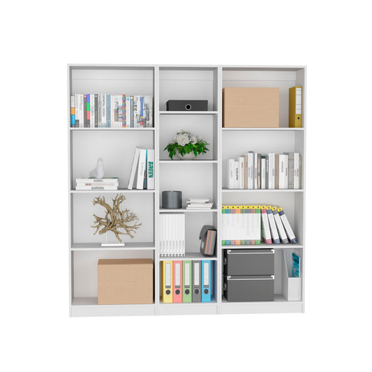 Combo Home, Estante Colección 12, Blanco, con tres estantes