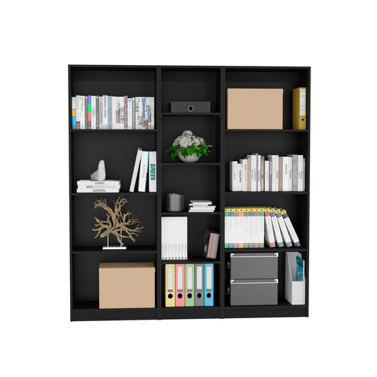 Combo Home, Estante Colección 12, Wengue, con tres estantes