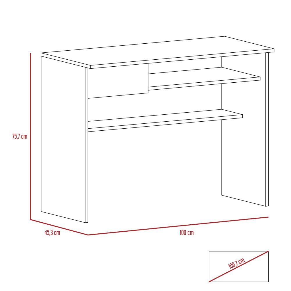 Escritorio W100 + Archivador Office Color Habano Para Sala De Estar