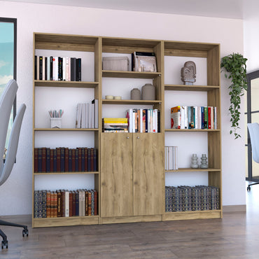 Combo Home, Estante Colección 13, Macadamia, con tres estantes