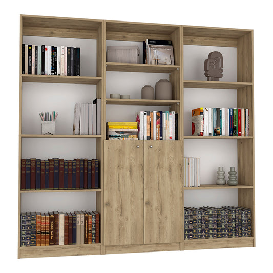 Combo Home, Estante Colección 13, Macadamia, con tres estantes