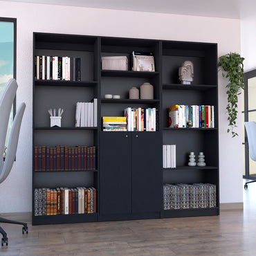 Combo Home, Estante Colección 13, Wengue, con tres estantes