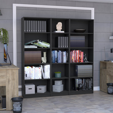 Combo Home, Estante Colección 14, Wengue, con tres estantes