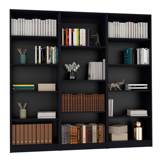 Combo Home, Estante Colección 16, Wengue, con tres estantes