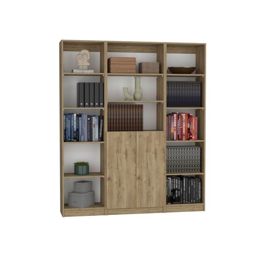 Combo Home, Estante Colección 17, Macadamia, con tres estantes