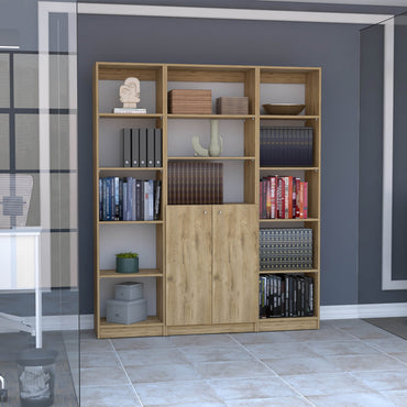 Combo Home, Estante Colección 17, Macadamia, con tres estantes