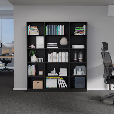 Combo Home, Estante Colección 18, Wengue, con tres estantes