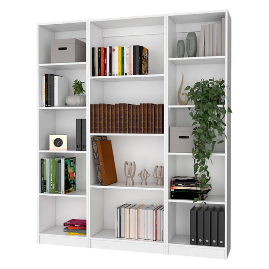 Combo Home, Estante Colección 19, Blanco, con tres estantes