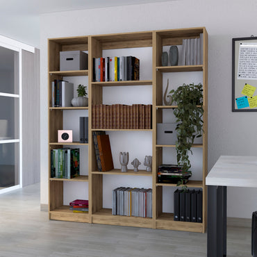 Combo Home, Estante Colección 19, Macadamia, con tres estantes