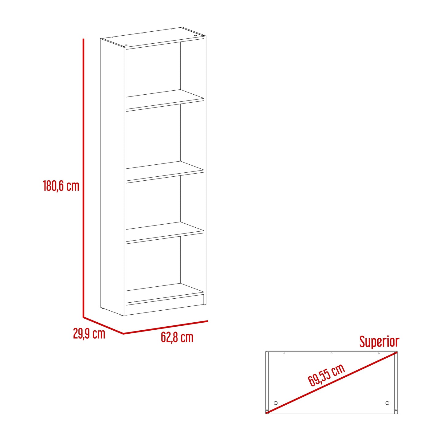 Combo Home, Estante Colección 2, Rovere, con dos estantes