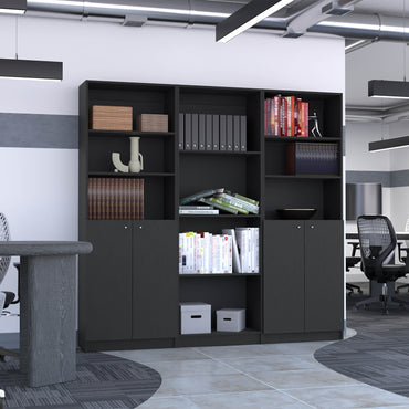 Combo Home, Estante Colección 20, Wengue, con tres estantes