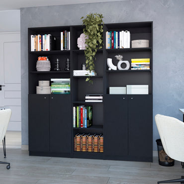 Combo Home, Estante Colección 22, Wengue, con tres estantes