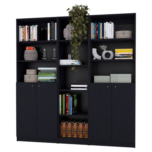 Combo Home, Estante Colección 22, Wengue, con tres estantes