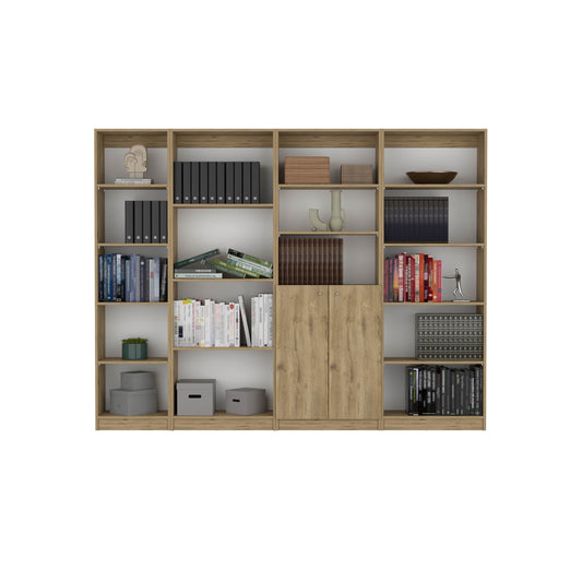 Combo Home, Estante Colección 23, Macadamia, con cuatro estantes