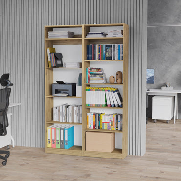 Combo Home, Estante Colección 24, Macadamia, con dos estantes