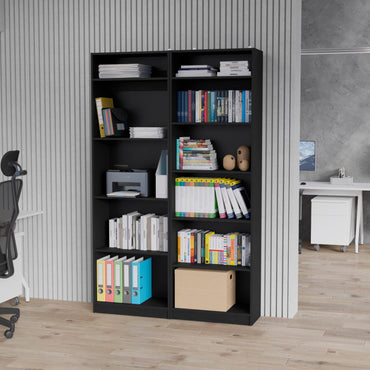 Combo Home, Estante Colección 24, Wengue, con dos estantes