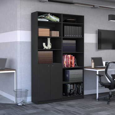 Combo Home, Estante Colección 26, Wengue, con dos estantes