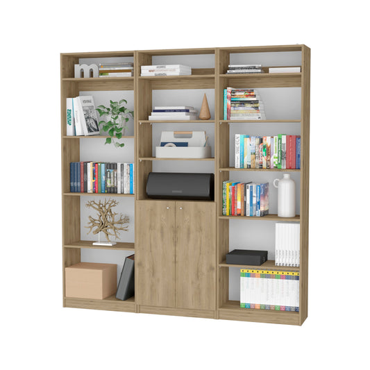 Combo Home, Estante Colección 27, Macadamia, con tres estantes