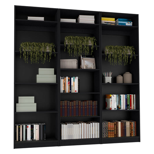 Combo Home, Estante Colección 28, Wengue, con tres estantes