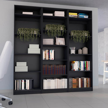 Combo Home, Estante Colección 28, Wengue, con tres estantes