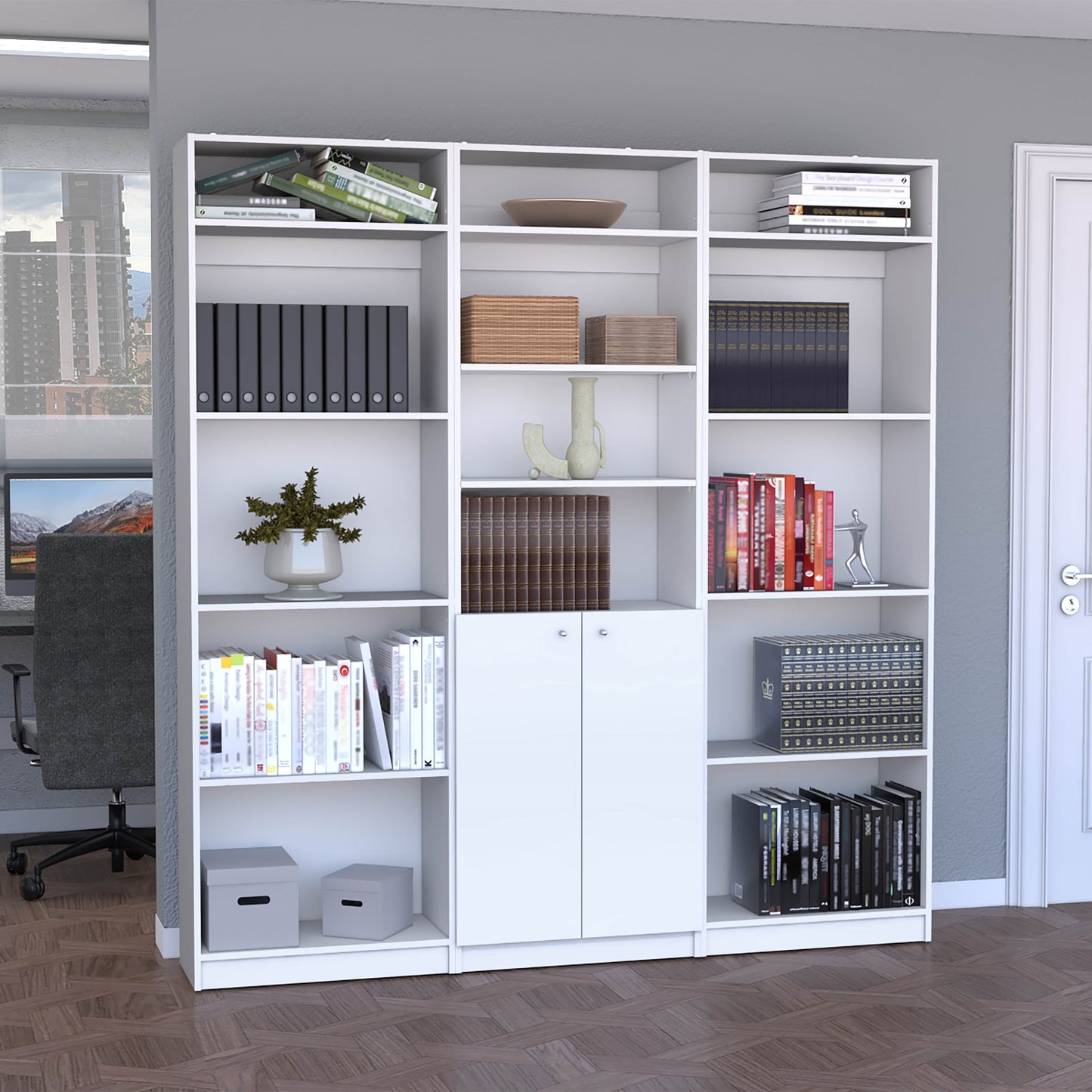 Combo Home, Estante Colección 29, Blanco, con tres estantes