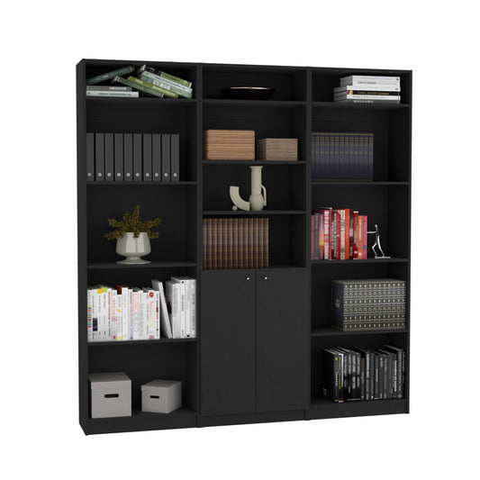 Combo Home, Estante Colección 29, Wengue, con tres estantes