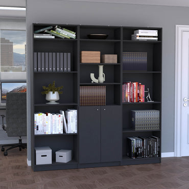 Combo Home, Estante Colección 29, Wengue, con tres estantes