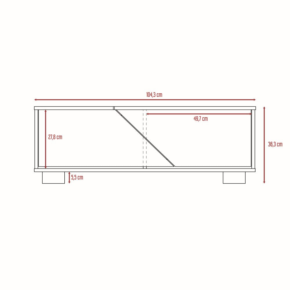 Bar + Mesa Centro Fraktal Color Habano y Miel Para Sala De Estar