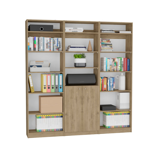 Combo Home, Estante Colección 30, Macadamia, con tres estantes