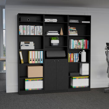 Combo Home, Estante Colección 30, Wengue, con tres estantes