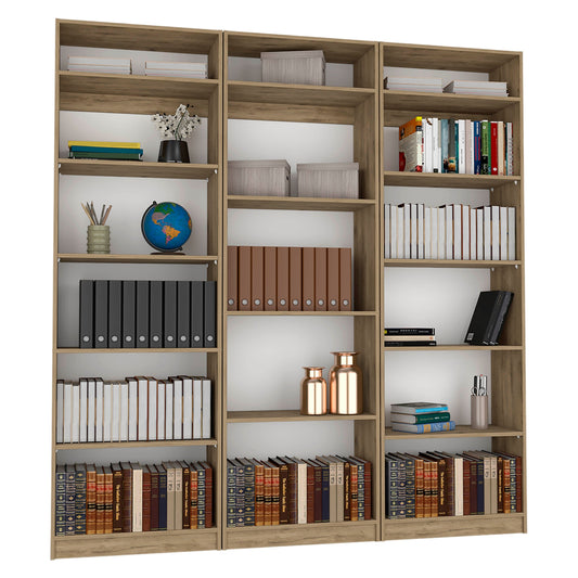 Combo Home, Estante Colección 31, Macadamia, con tres estantes