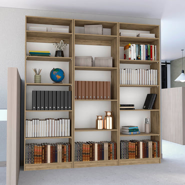 Combo Home, Estante Colección 31, Macadamia, con tres estantes