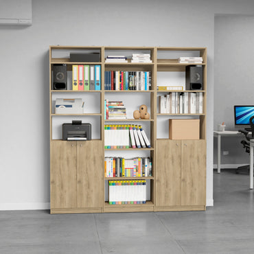 Combo Home, Estante Colección 33, Macadamia, con tres estantes