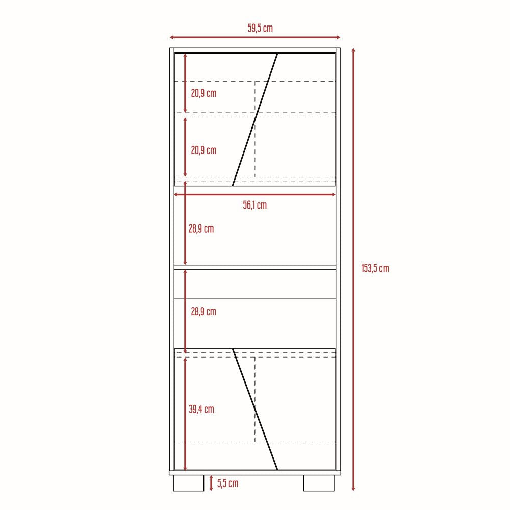 Rack TV + Biblioteca Fraktal Color Habano y Miel Para Sala De Estar