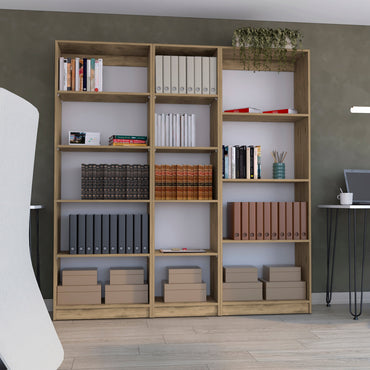 Combo Home, Estante Colección 7, Macadamia, con tres estantes