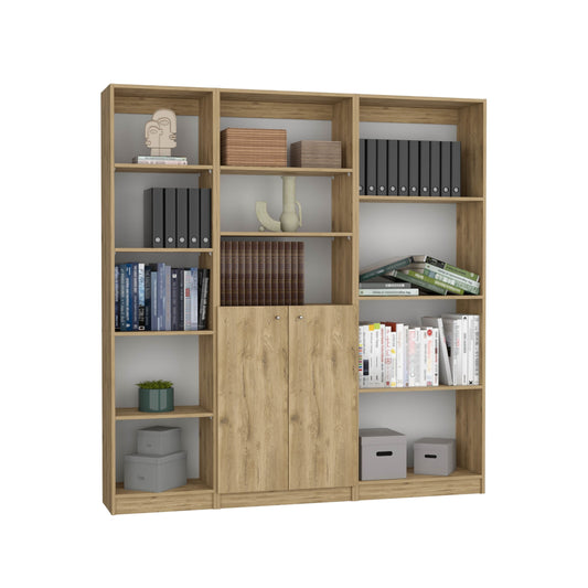 Combo Home, Estante Colección 8, Macadamia, con tres estantes