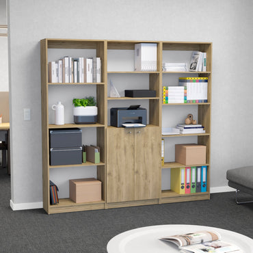 Combo Home, Estante Colección 9, Macadamia, con tres estantes