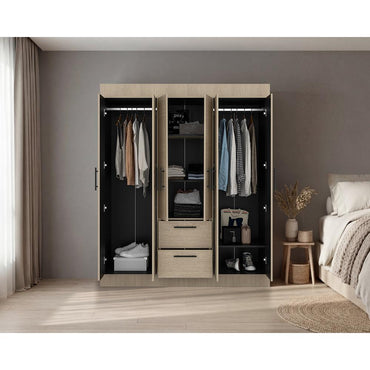Closet 150 Vm 6 Puertas 2 Cajones, Cartagena y Wengue