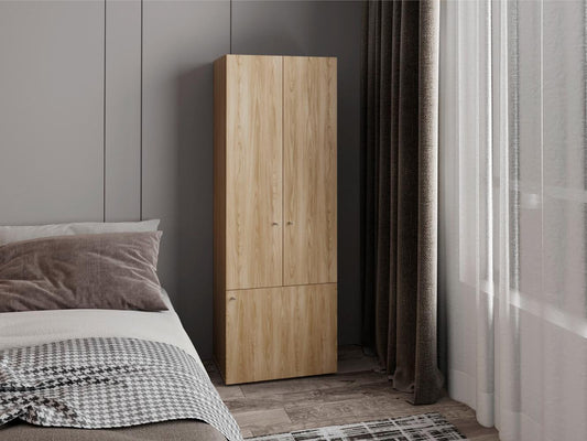 Ropero Tres Puertas Tuhome, Fresno Y Blanco