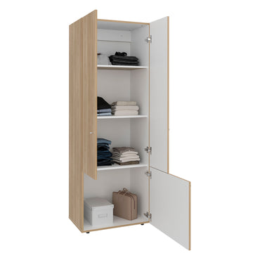 Combo Closet H-200 Tres Puertas, Almacenamiento, Colgado, Color Fresno